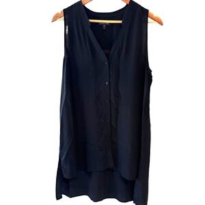 Eileen Fisher Black Sleeveless Tunic Top
